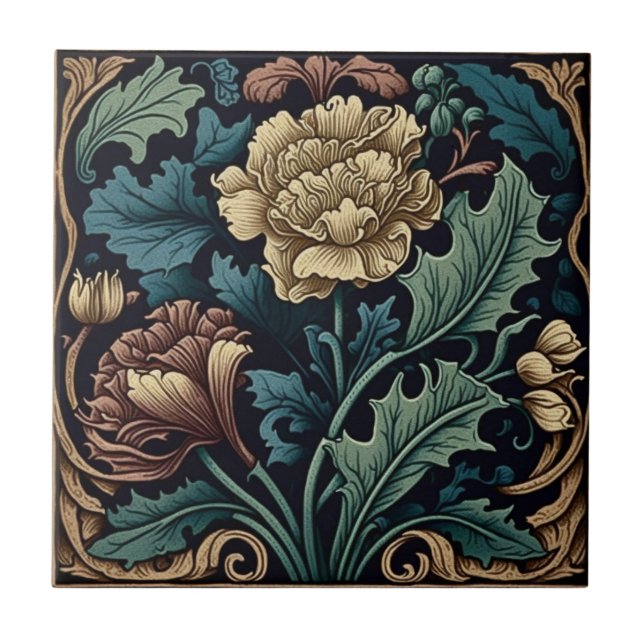 Carnation Flowers Ceramic Tile (Front)