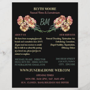 Carnation Flowers, Funeral Home, Directors Flyer
