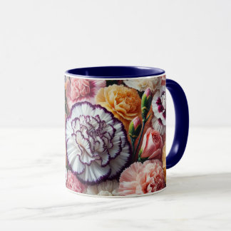 Carnation flowers mug