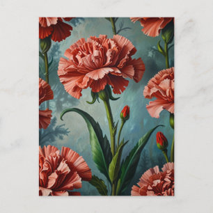 Carnation flowers postcard