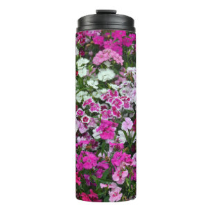Carnation flowers thermal tumbler