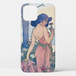 Carnation (Four Flowers), Alphonse Mucha iPhone 12 Case