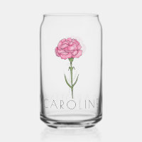 Carnation January Birth Flower Custom Name