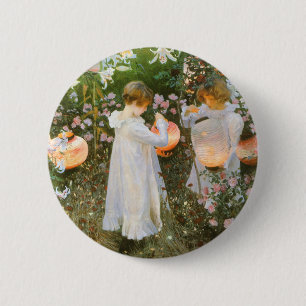 Carnation, Lily, Lily, Rose By John Singer Sargent 6 Cm Round Badge