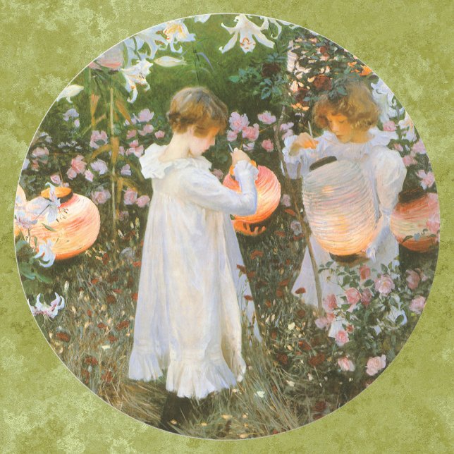 Carnation, Lily, Lily, Rose By John Singer Sargent Classic Round Sticker (Creator Uploaded)