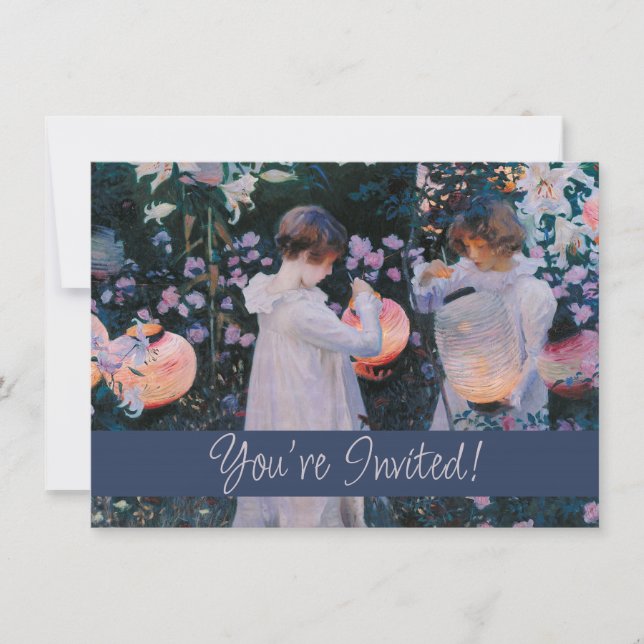 Carnation Lily Lily Rose John Singer Sargent Art Invitation (Front)