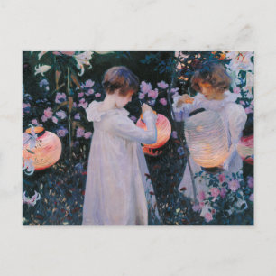 Carnation Lily Lily Rose John Singer Sargent Art Postcard