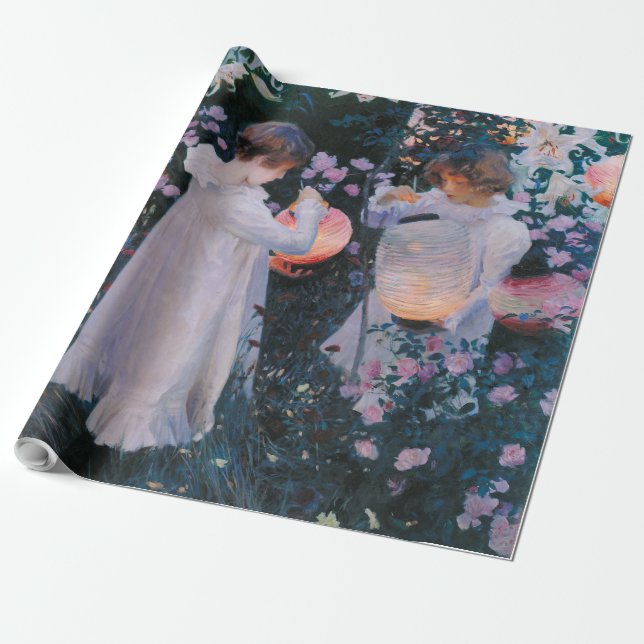 Carnation Lily Lily Rose John Singer Sargent Art Wrapping Paper (Unrolled)