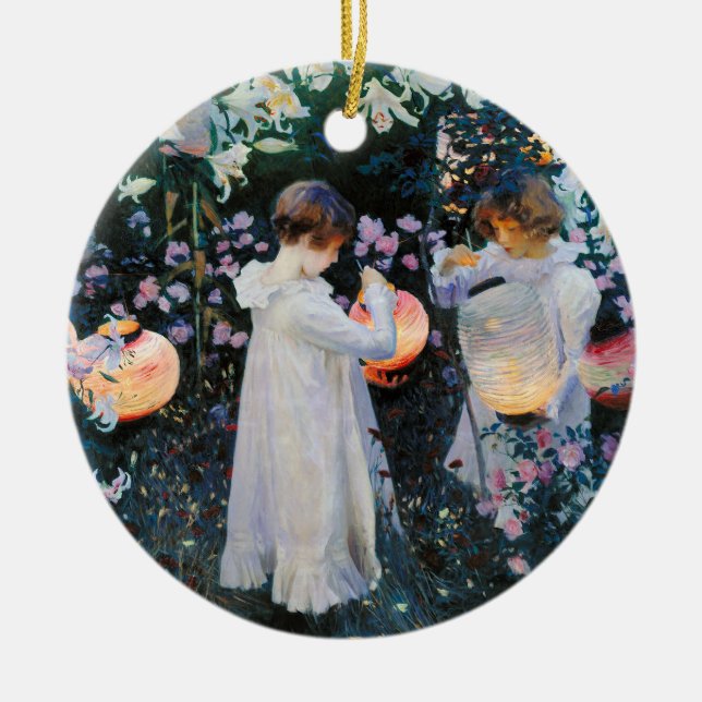 Carnation, Lily, Lily, Rose - John Singer Sargent Ceramic Ornament (Front)