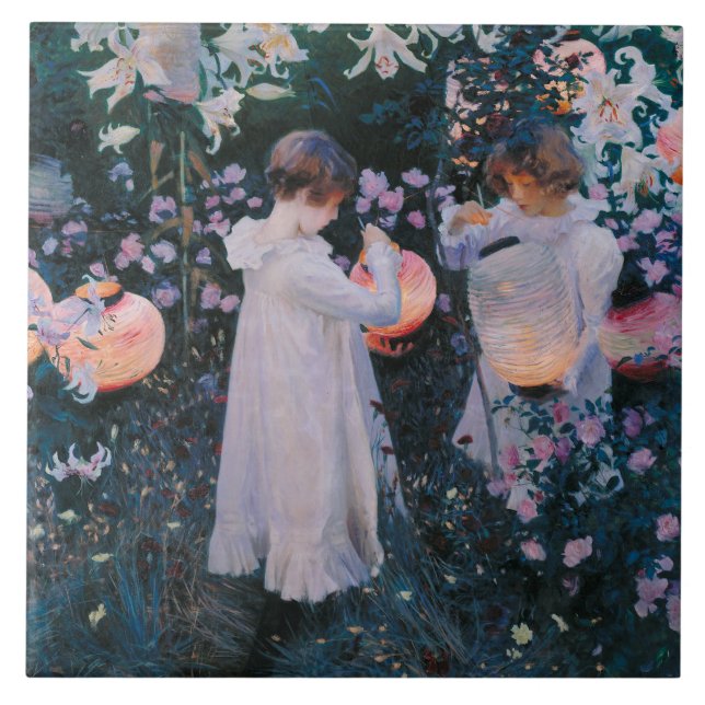 Carnation, Lily, Lily, Rose (John Singer Sargent) Ceramic Tile (Front)