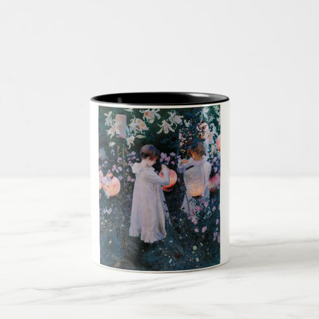 Carnation, Lily, Lily, Rose (John Singer Sargent) Two-Tone Coffee Mug (Center)
