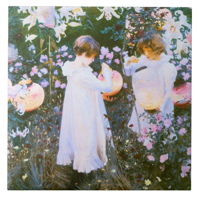 Carnation, Lily, Lily, Rose Tile (Front)