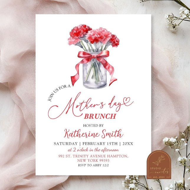 Carnation Mother's Day Brunch Invitation (Creator Uploaded)