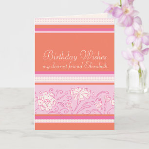 Carnation orange and pink friends birthday card