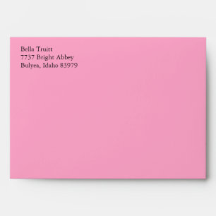 Carnation Pink A7 5x7 Custom Preaddressed Envelope