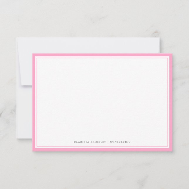Carnation Pink Flat Note Card (Front)