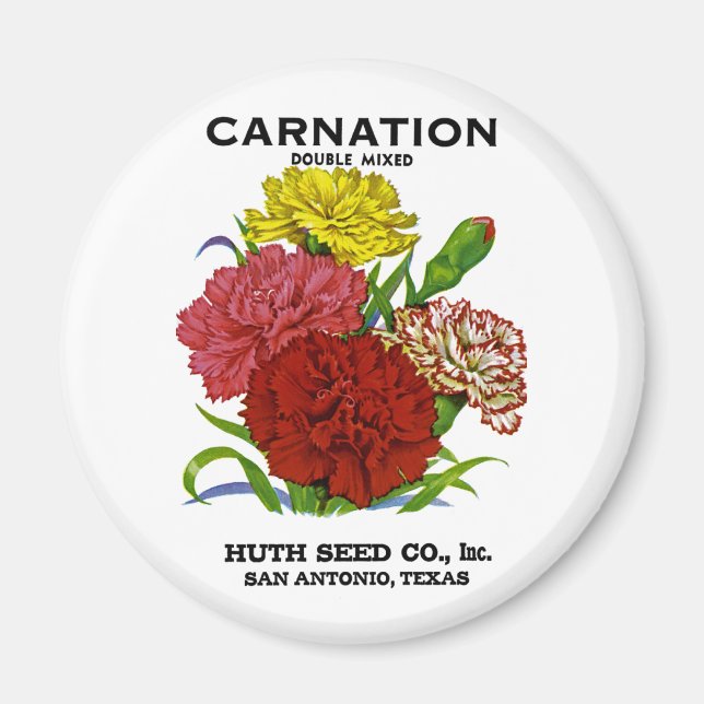Carnation Vintage Seed Packet Magnet (Front)