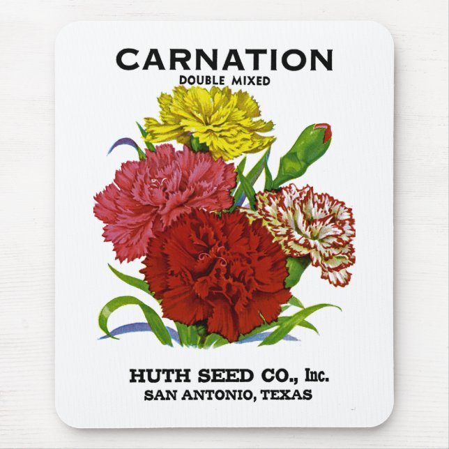 Carnation Vintage Seed Packet Mouse Pad (Front)