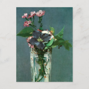 Carnations and Clematis by Edouard Manet Postcard