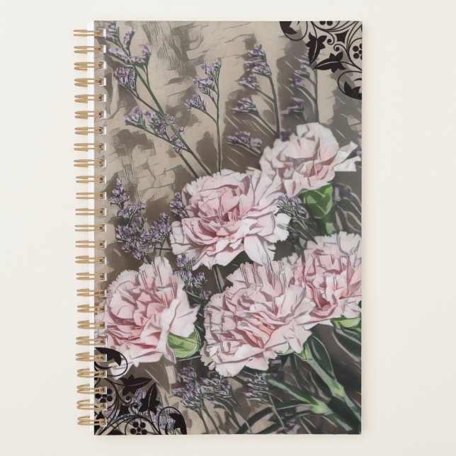 Carnations and Lavender Planner (Front)
