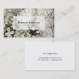 Carnations & Baby's Breath Photo Business Card