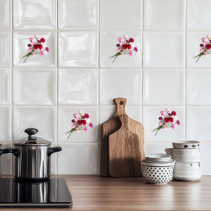 Carnations ceramic tile