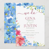 Carnations & Forget Me Nots Wedding Invitation