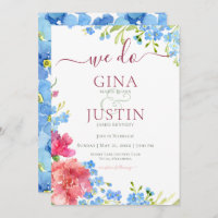 Carnations & Forget Me Nots Wedding Invitation