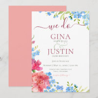 Carnations & Forget Me Nots Wedding Invitation