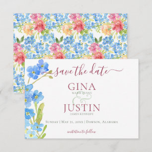 Carnations & Forget Me Nots Wedding Save The Date