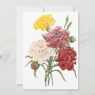 Carnations Garden Flowers by Redoute Invitation