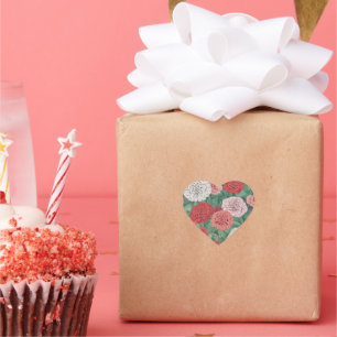 Carnations Heart Sticker