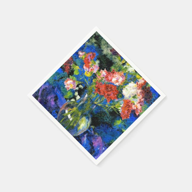 Carnations in a Round Glass Vase Napkin (Corner)