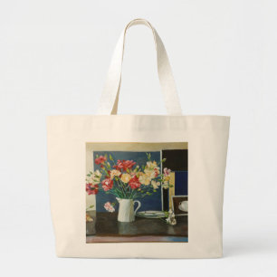 Carnations in a spiral jug 2000 large tote bag