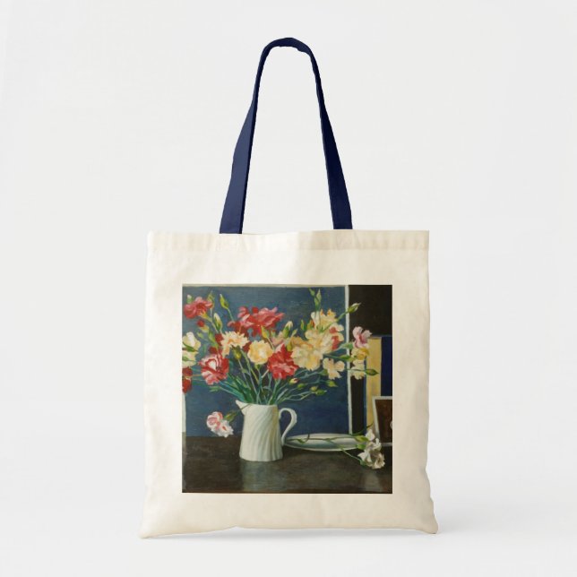 Carnations in a spiral jug 2000 tote bag (Front)