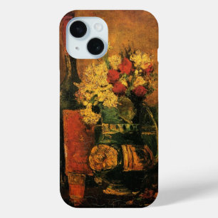Carnations, Roses and a Bottle by Vincent van Gogh iPhone 15 Case
