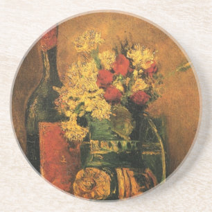 Carnations, Roses and a Bottle by Vincent van Gogh Coaster