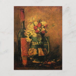 Carnations, Roses and a Bottle by Vincent van Gogh Postcard