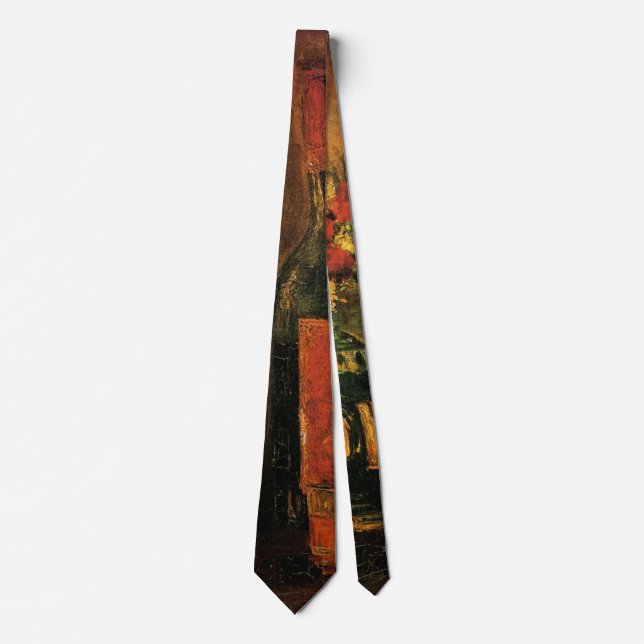 Carnations, Roses and a Bottle by Vincent van Gogh Tie (Front)