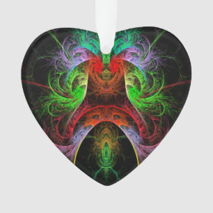 Carnaval Abstract Art Acrylic Heart Ornament