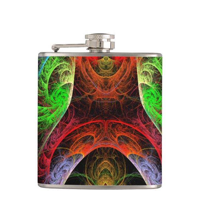 Carnaval Abstract Art Hip Flask (Front)