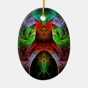 Carnaval Abstract Art Oval Ornament
