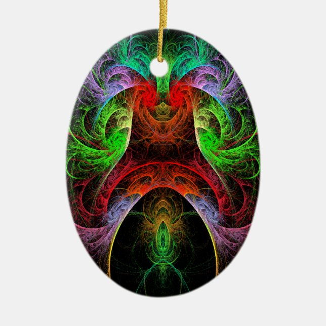 Carnaval Abstract Art Oval Ornament (Front)