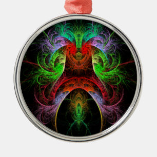 Carnaval Abstract Art Round Metal Ornament