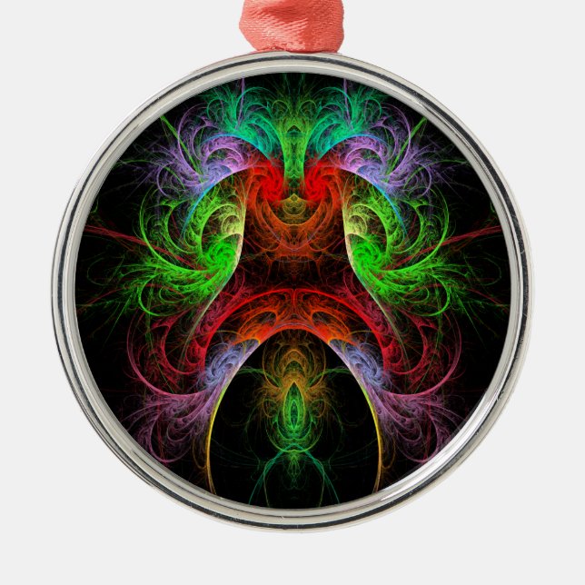 Carnaval Abstract Art Round Metal Ornament (Front)