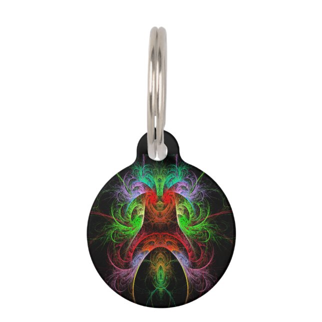 Carnaval Abstract Art Round Pet Tag (Front)