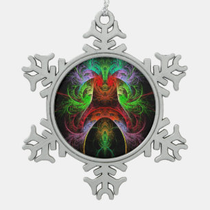 Carnaval Abstract Art Snowflake Pewter Christmas Ornament