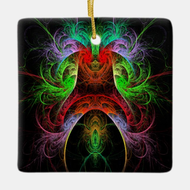 Carnaval Abstract Art Square Ornament (Front)