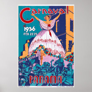 Carnaval de 1936, Feb. 22-25, Panama Poster