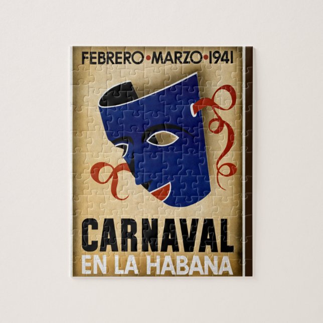 Carnaval Havana Vintage Cuba Travel Advertisement Jigsaw Puzzle (Vertical)
